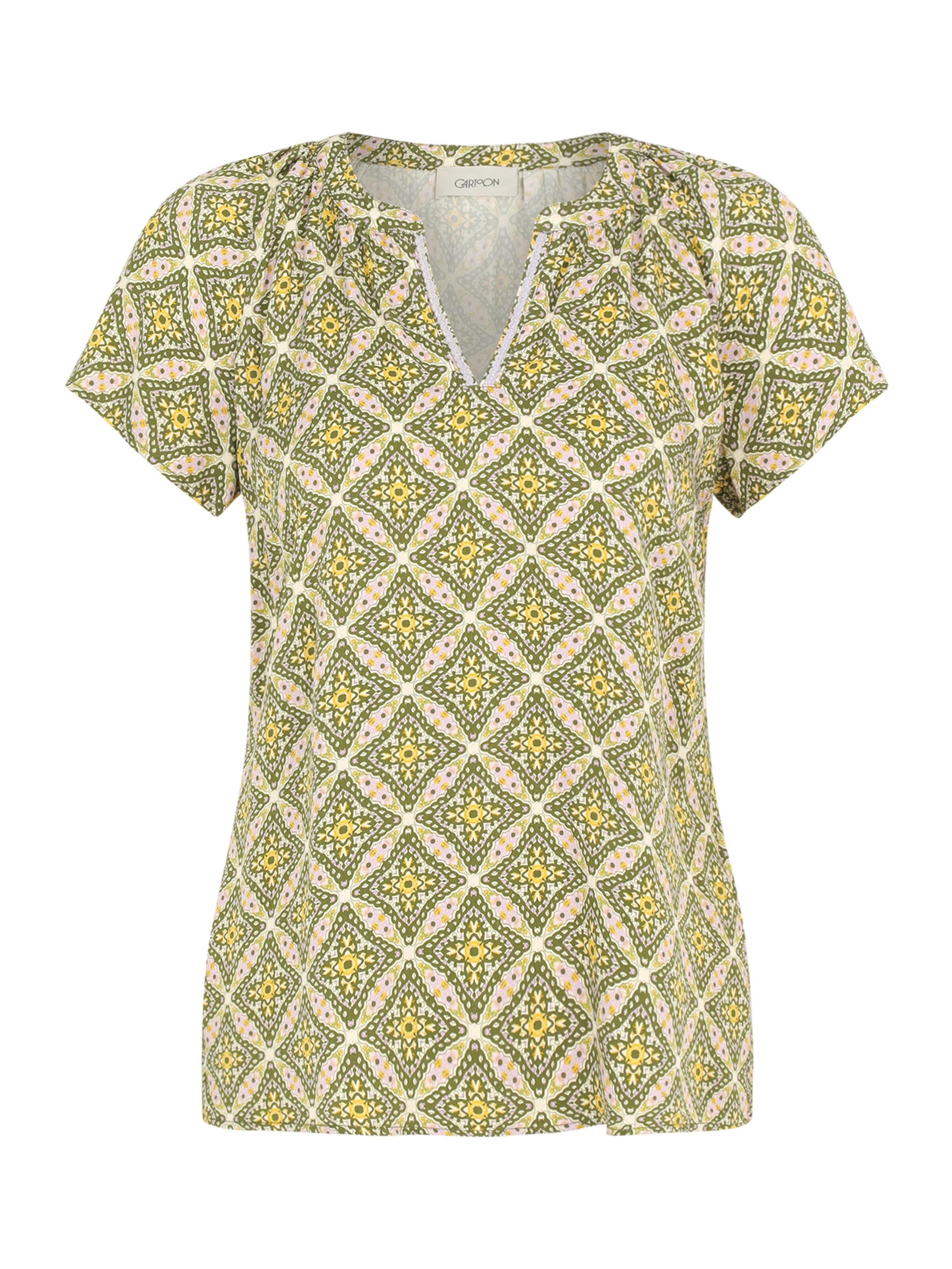 Cartoon Bluse in Grün: Vorderseite