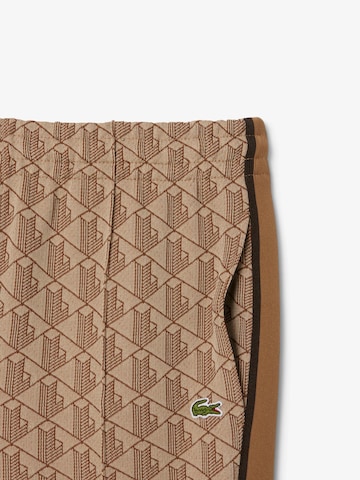 LACOSTE Regular Sports trousers 'Jaquard Monogram' in Brown