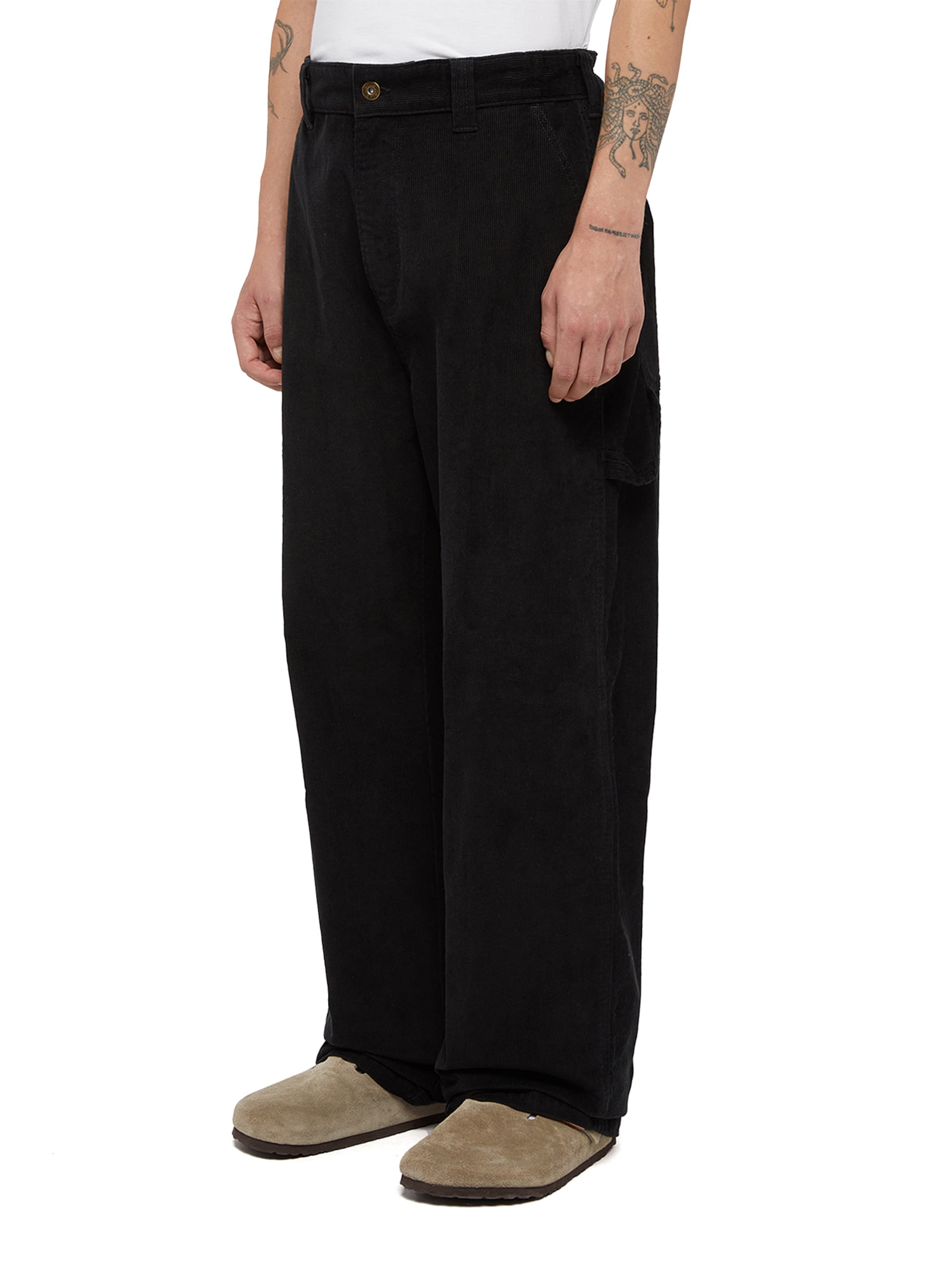 DICKIES Regular Cargo trousers 'CORDUROY CARPENTER' in Black