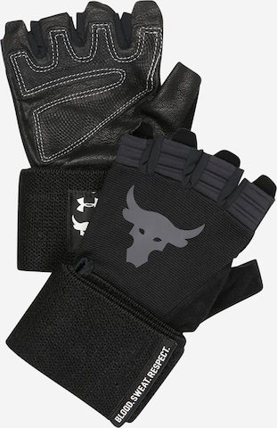 Gants de sport 'Project Rock' UNDER ARMOUR en noir : devant