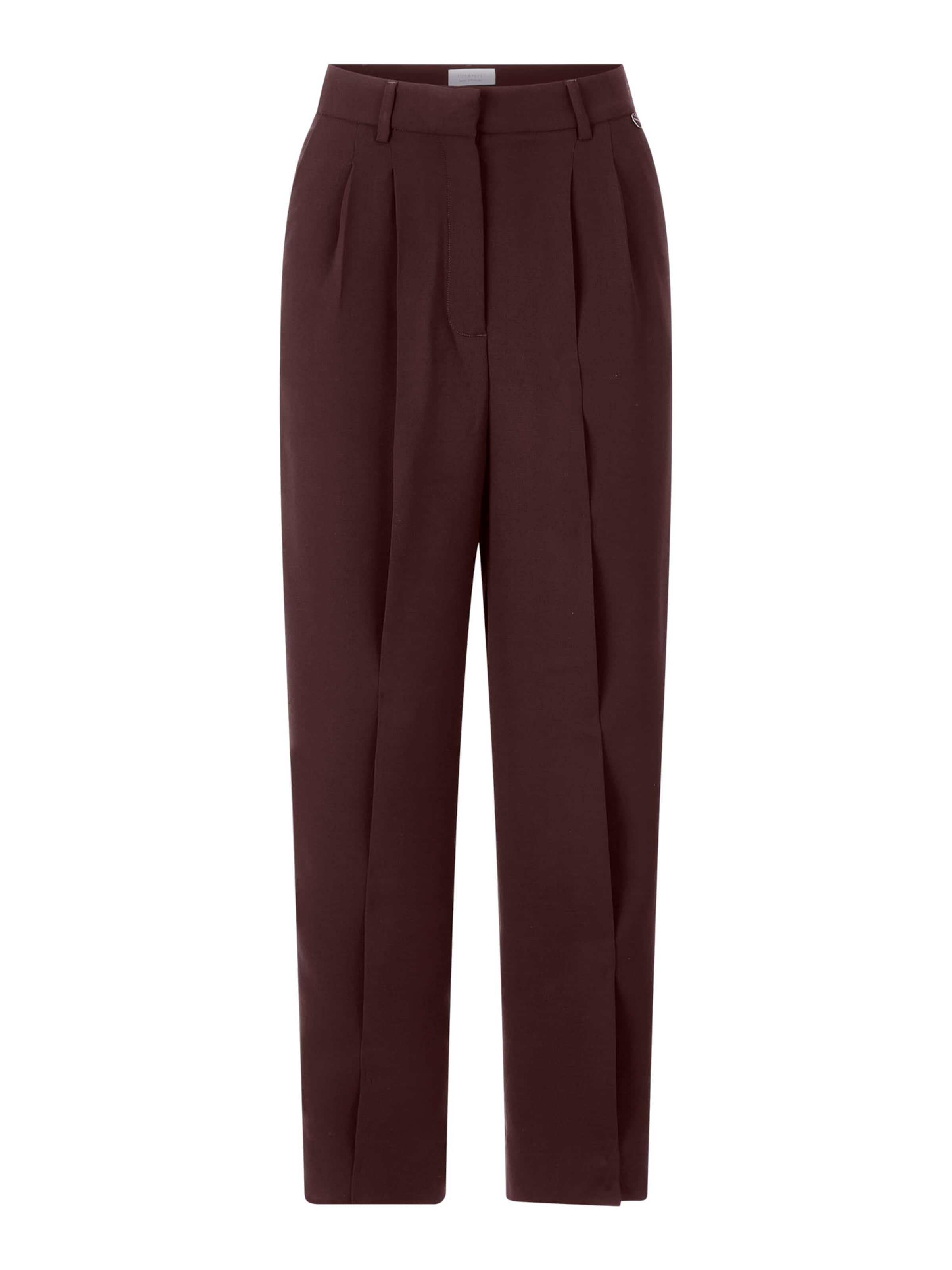 Rich & Royalregular Hlače s naborima - smeđa boja: prednji dio