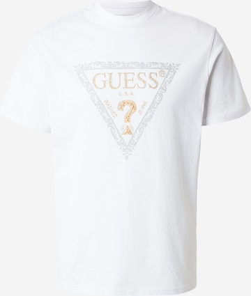 GUESS - Camiseta en blanco: frente