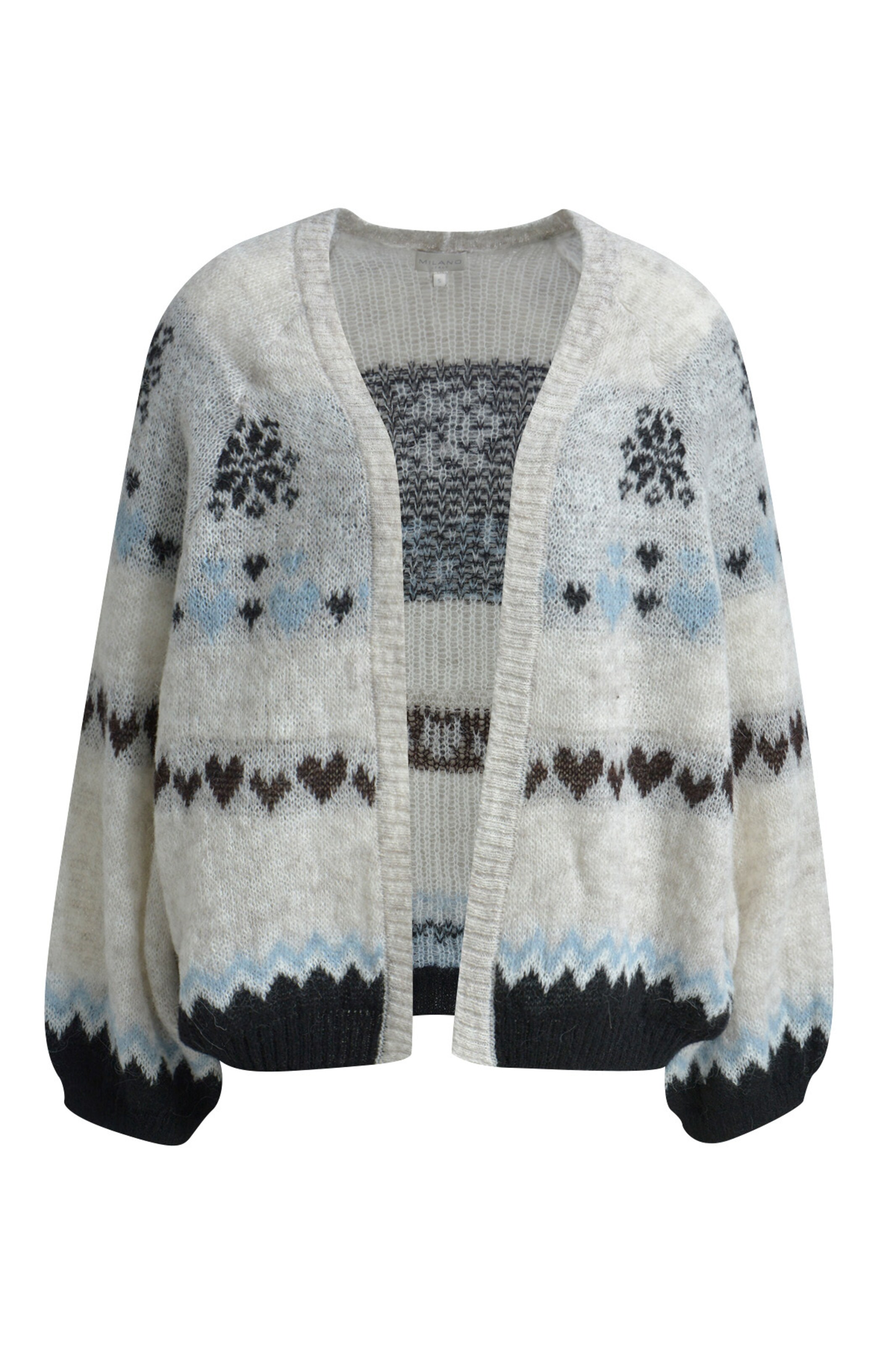Milano Italy Knit Cardigan in White: front