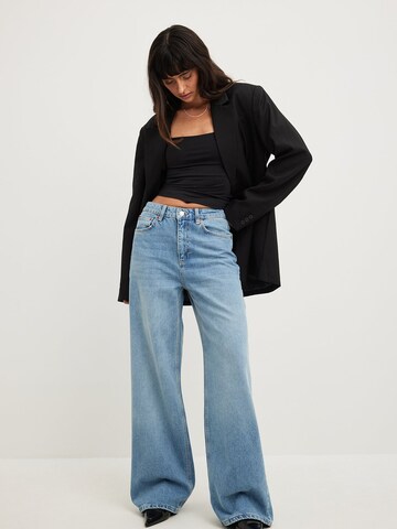 NA-KD Wide leg Jeans in Blue