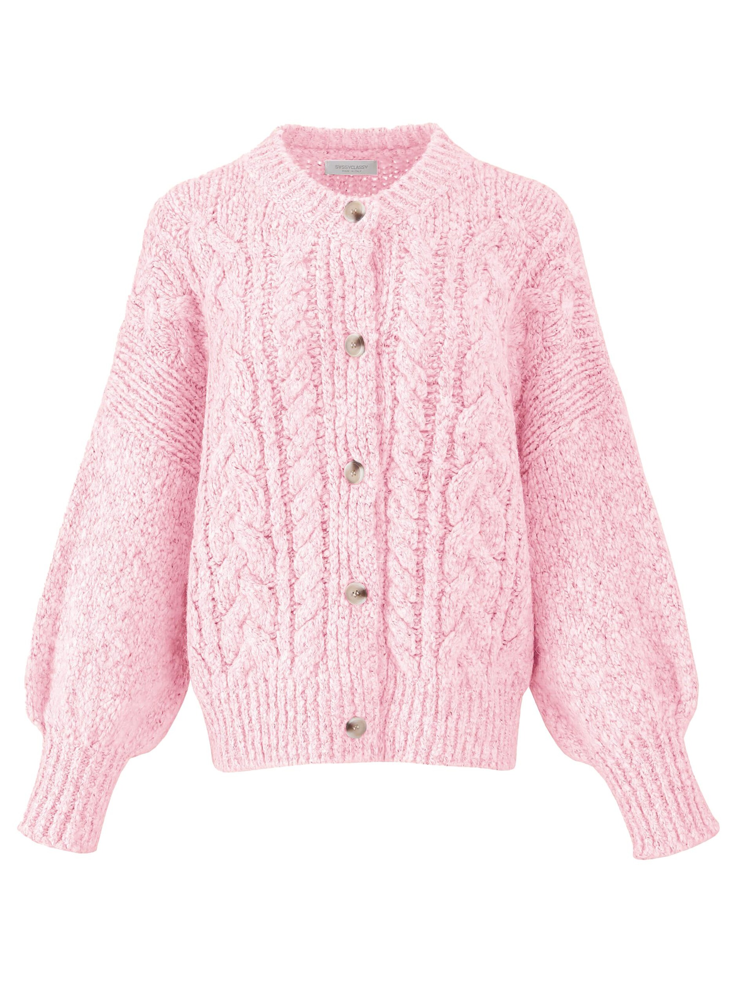 SASSYCLASSY Oversizestrickjacke‌‌‌‌‌‌‌‌‌ in Pink: Vorderseite