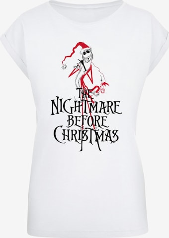 ABSOLUTE CULT Shirt 'The Nightmare Before Christmas - Santa' in Wit: voorkant