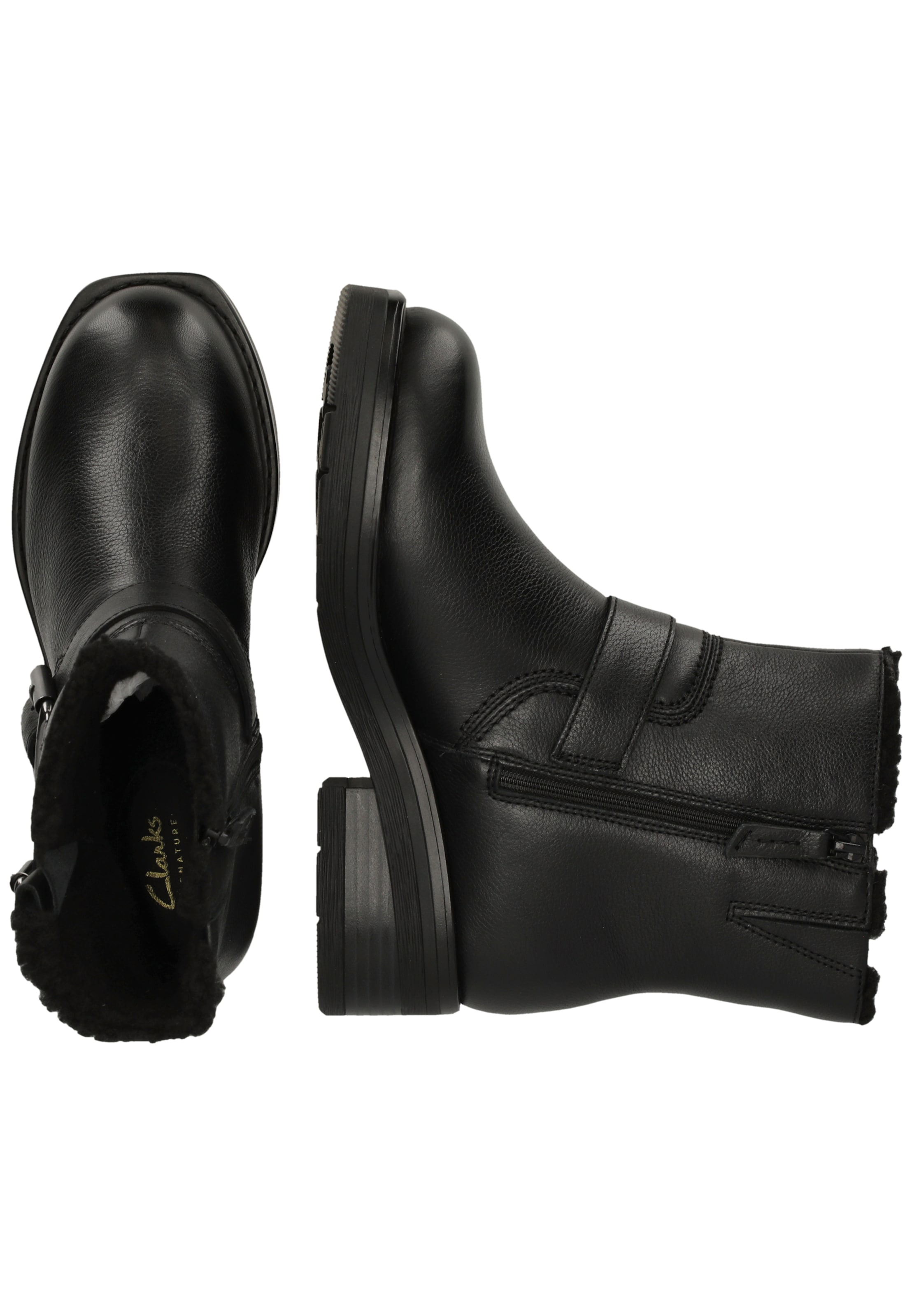 CLARKS Bootie 'Rebelle Buckle' in Black