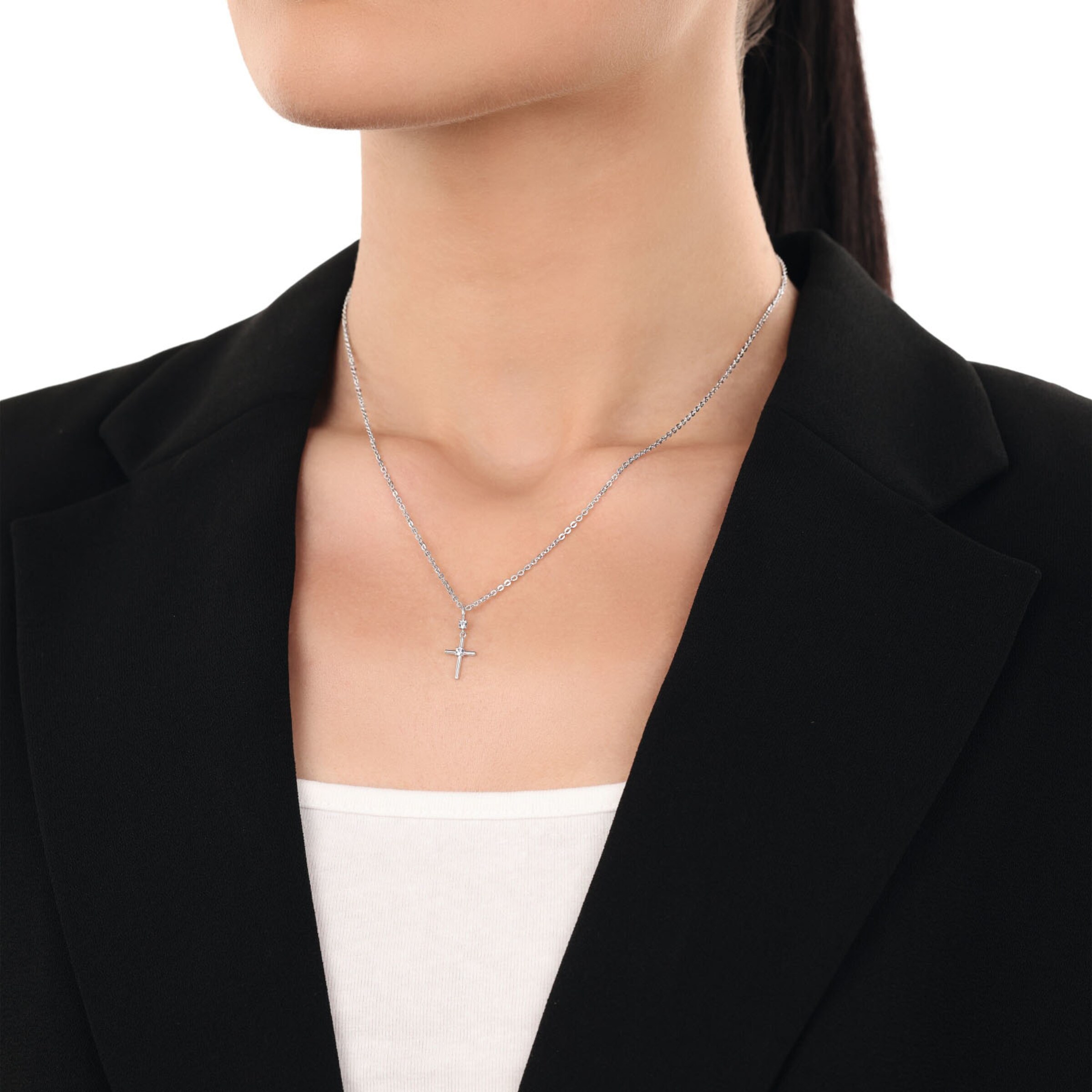 AMOR Pendant in Silver: front