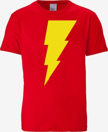 LOGOSHIRT Shirt 'DC Comics - Shazam' in Rood: voorkant