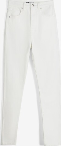 Bershka Skinny Jeans in White: front