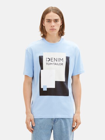 T-Shirt TOM TAILOR DENIM en bleu : devant