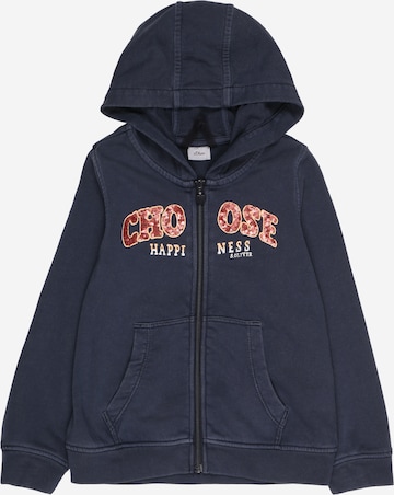 s.Oliver Zip-Up Hoodie in Blue: front