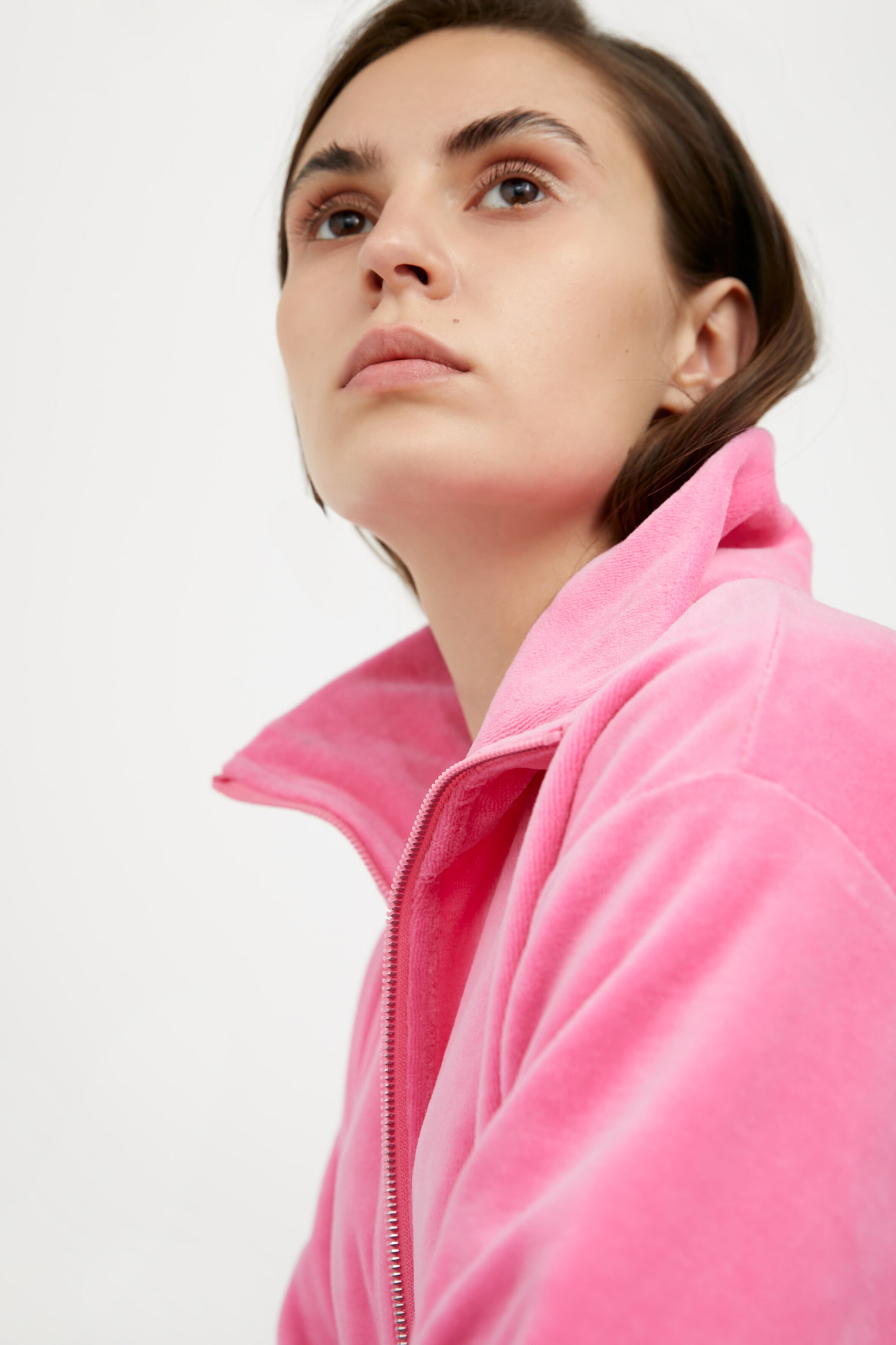 Frauen Sweat Finn Flare Sweatshirt-Jacke in Pink - RA77738