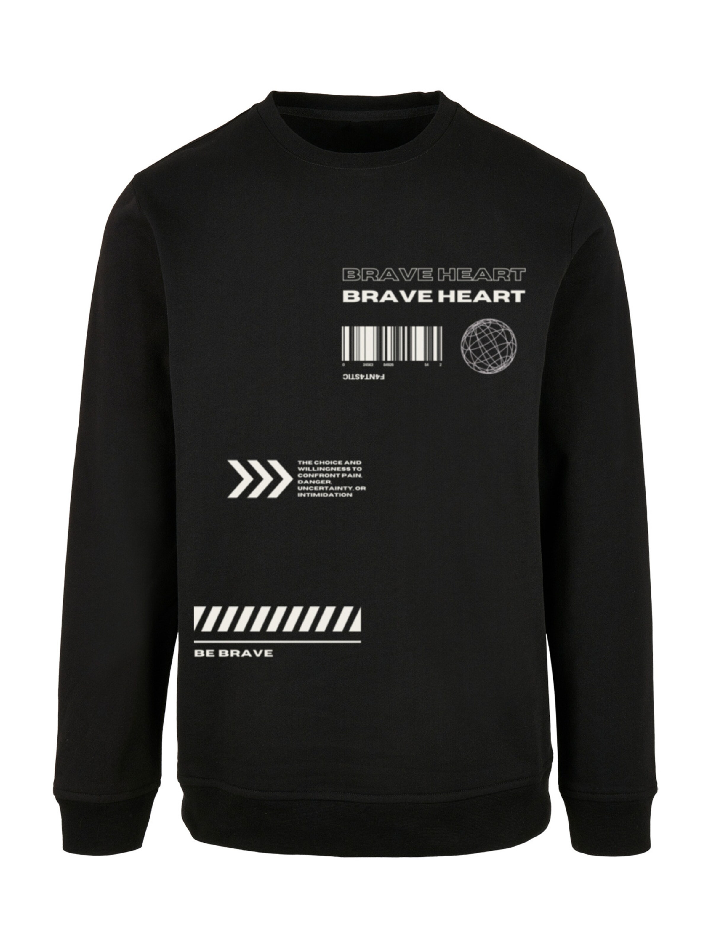 F4NT4STIC Sweatshirt 'Brave Heart' in Schwarz: Vorderseite