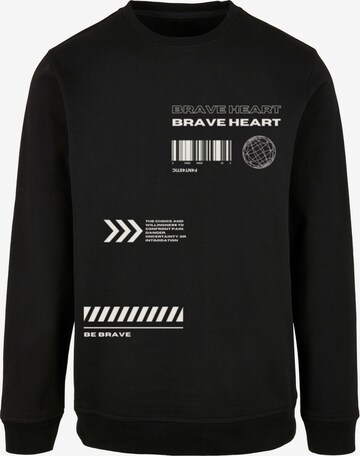 F4NT4STIC Sweatshirt 'Brave Heart' in Zwart: voorkant