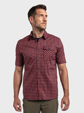 Schöffel Regular fit Athletic button up shirt 'Trattberg' in Red: front