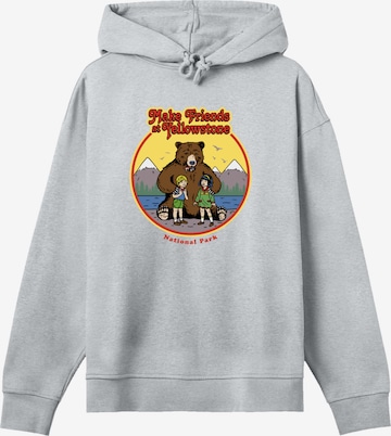 Sweat-shirt 'US National Parks Make Friends At Yellowstone' F4NT4STIC en gris : devant