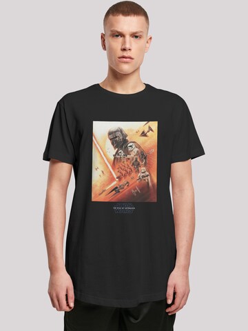 F4NT4STIC Shirt 'Star Wars Rise Of Skywalker First Order Poster Boys' in Zwart: voorkant