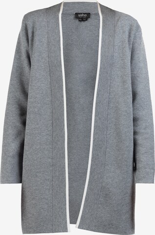 usha BLACK LABEL Knit cardigan in Grey: front