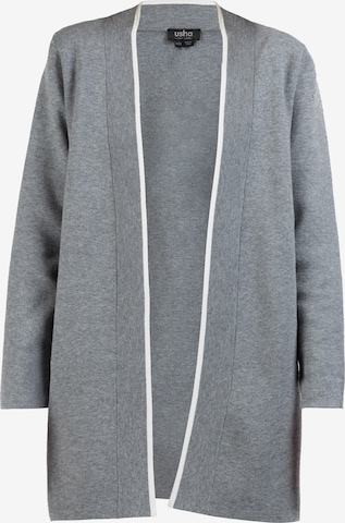 usha BLACK LABEL Knit cardigan in Grey: front