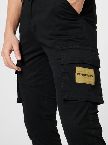 Effilé Pantalon cargo Denim Project en noir