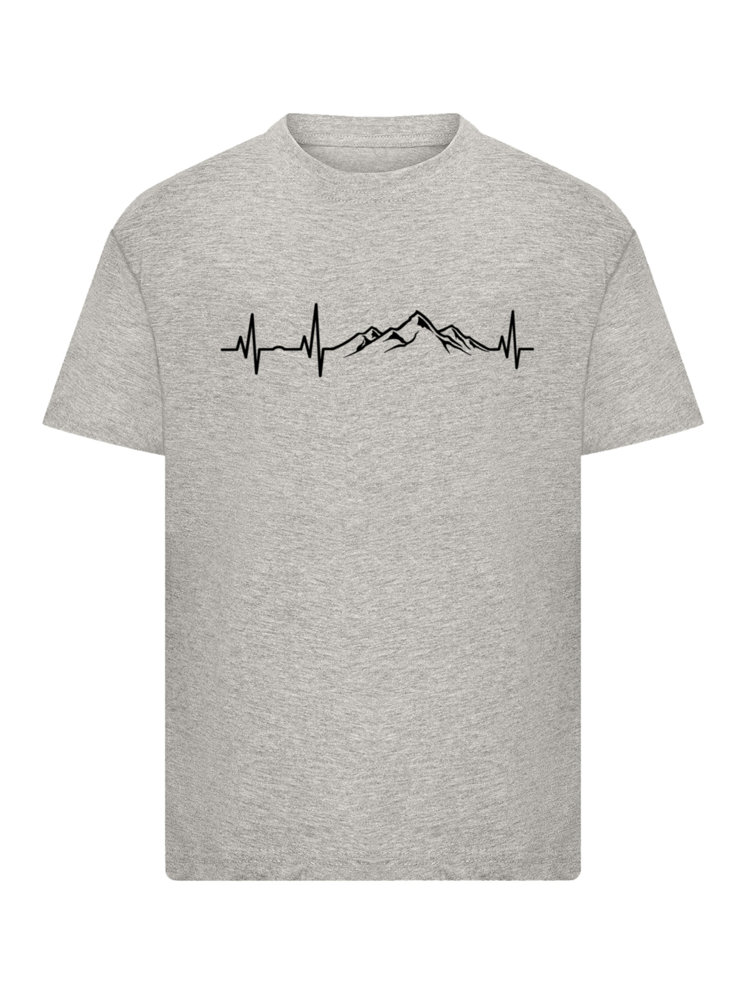 F4NT4STIC T-Shirt 'Mountain Heartbeat' in Grau: Vorderseite