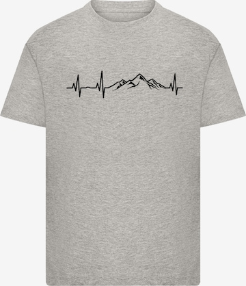 F4NT4STIC Shirt 'Mountain Heartbeat' in Grey: front