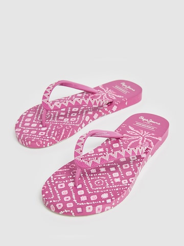 Pepe Jeans T-Bar Sandals ' RAKE ETHNIC ' in Pink