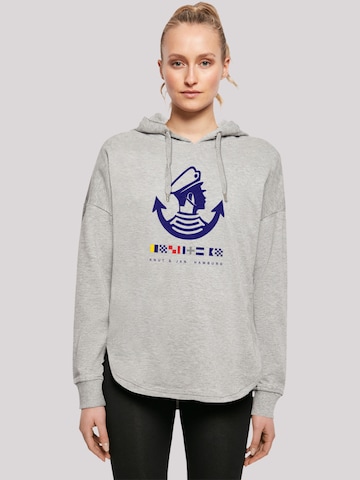 F4NT4STIC Sweatshirt 'Knut & Jan Hamburg Logo' in Grey: front