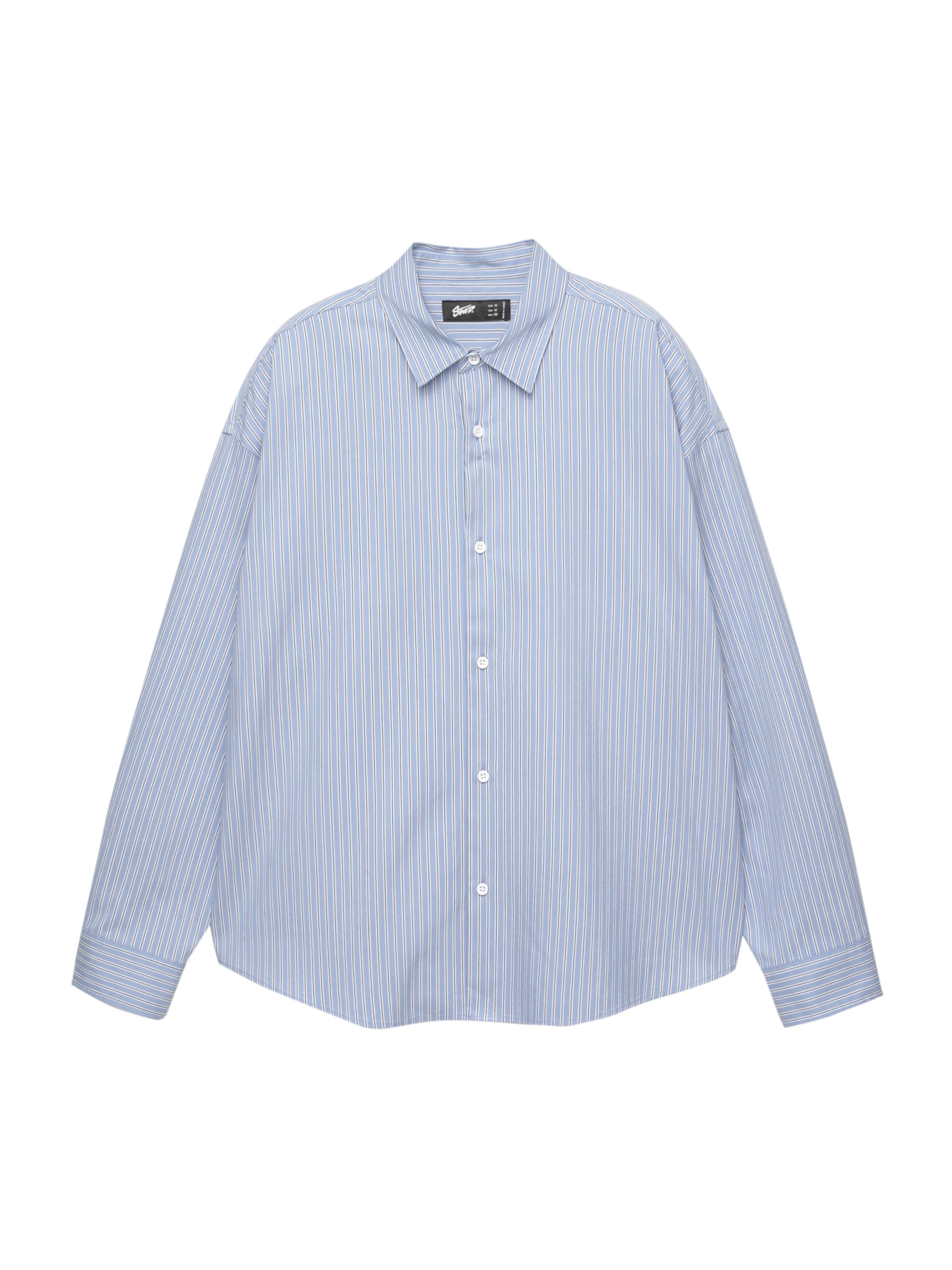 Pull&Bear Comfort Fit Риза в синьо: отпред