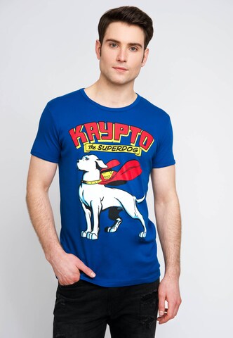 LOGOSHIRT Shirt 'Krypto the Superdog' in Blue: front