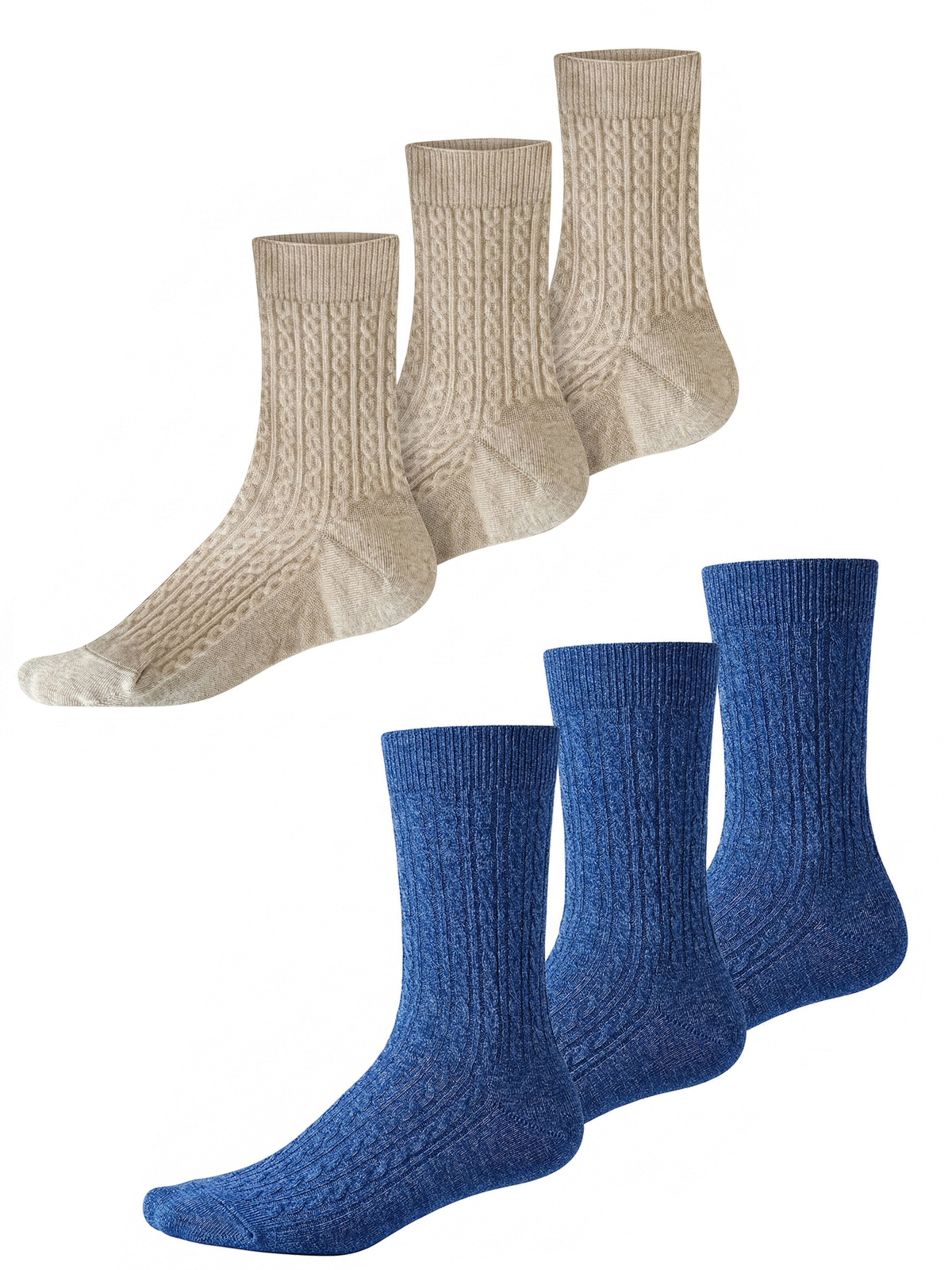 Millo Socks 'Cosy Twist Mix' in Beige: front