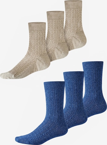 Millo Socks 'Cosy Twist Mix' in Beige: front
