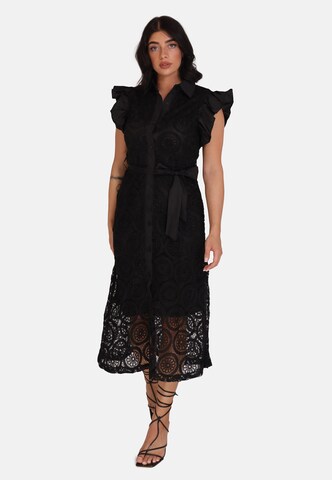 Elara Dress in Black: front