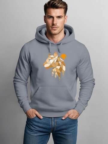 Neverless Sweatshirt 'Luchs Polygon' in Grey