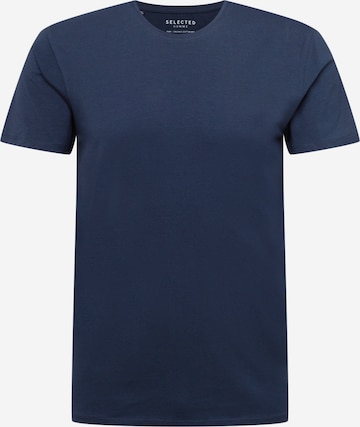 T-Shirt SELECTED HOMME en bleu : devant