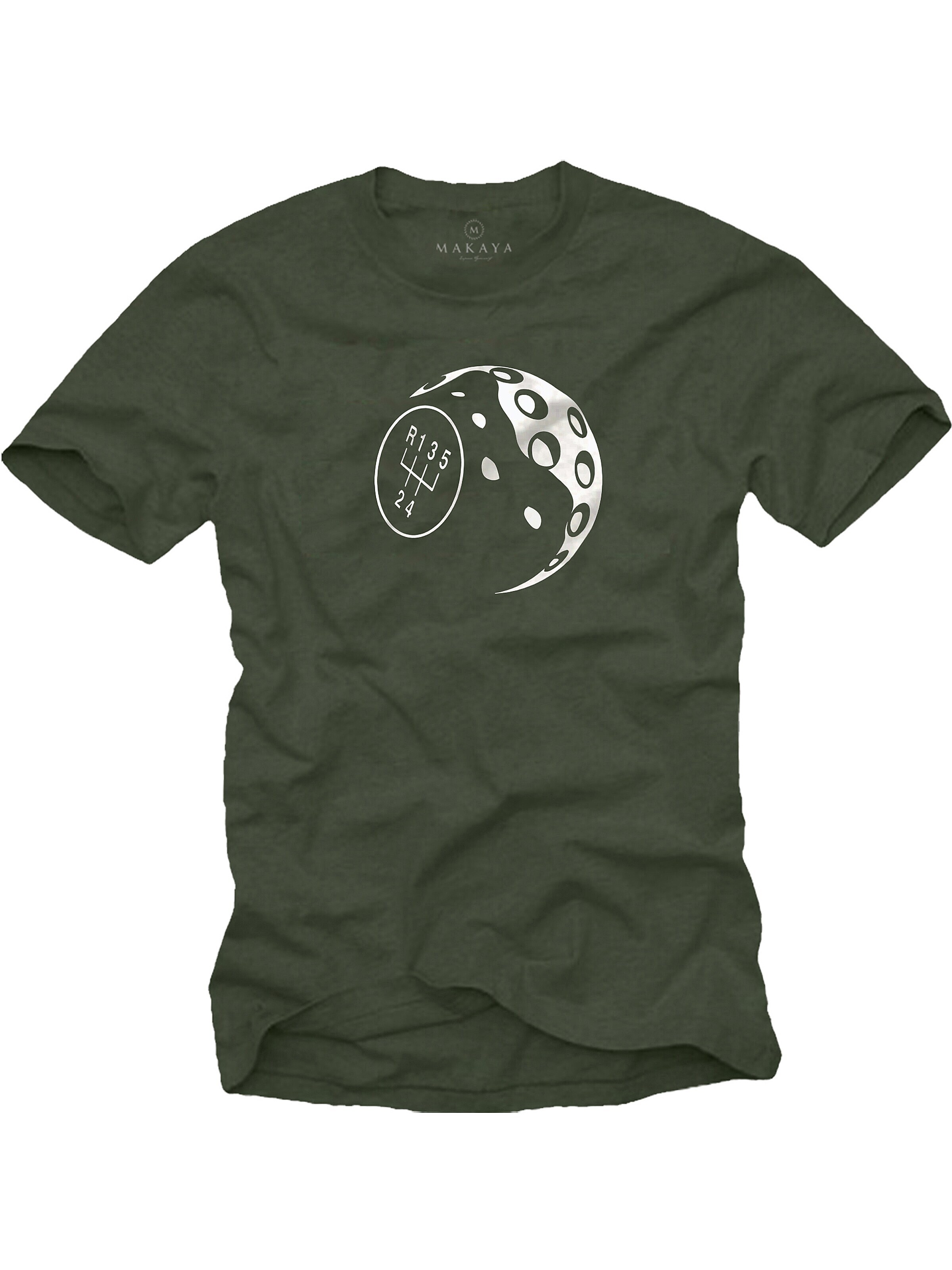 MAKAYA Shirt 'Schaltknauf' in Green: front