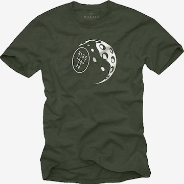 MAKAYA Shirt 'Schaltknauf' in Green: front