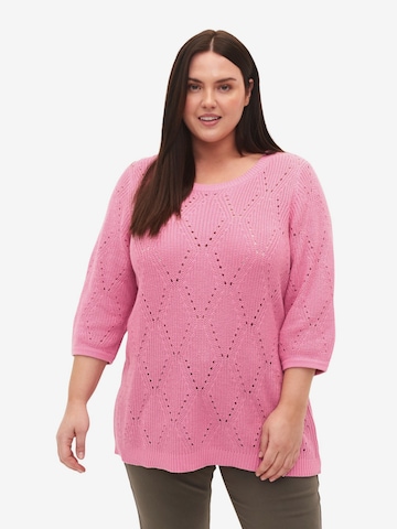 Zizzi Sweater 'Memmi' in Pink: front