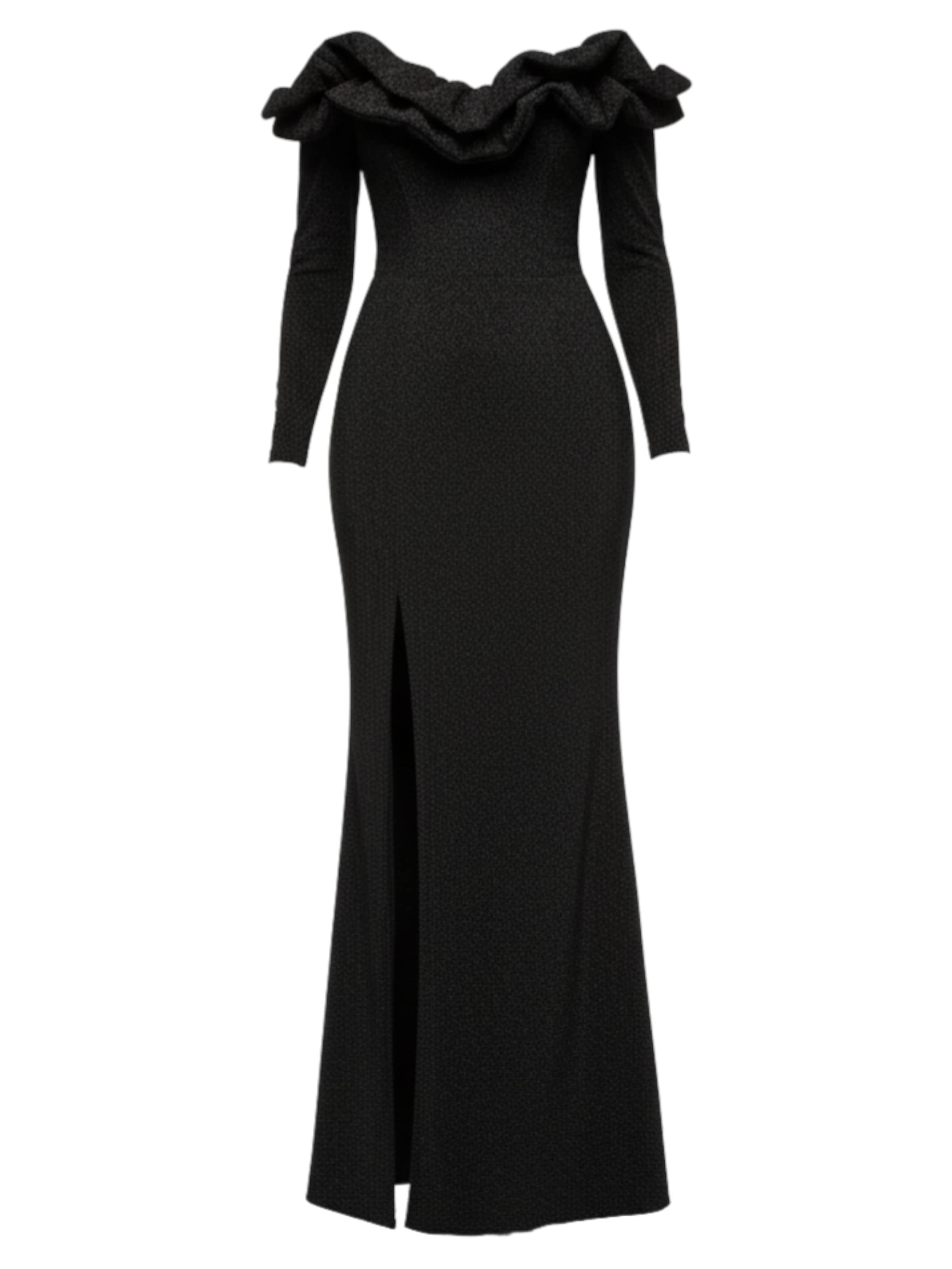 Ombre Avondjurk in Zwart: voorkant