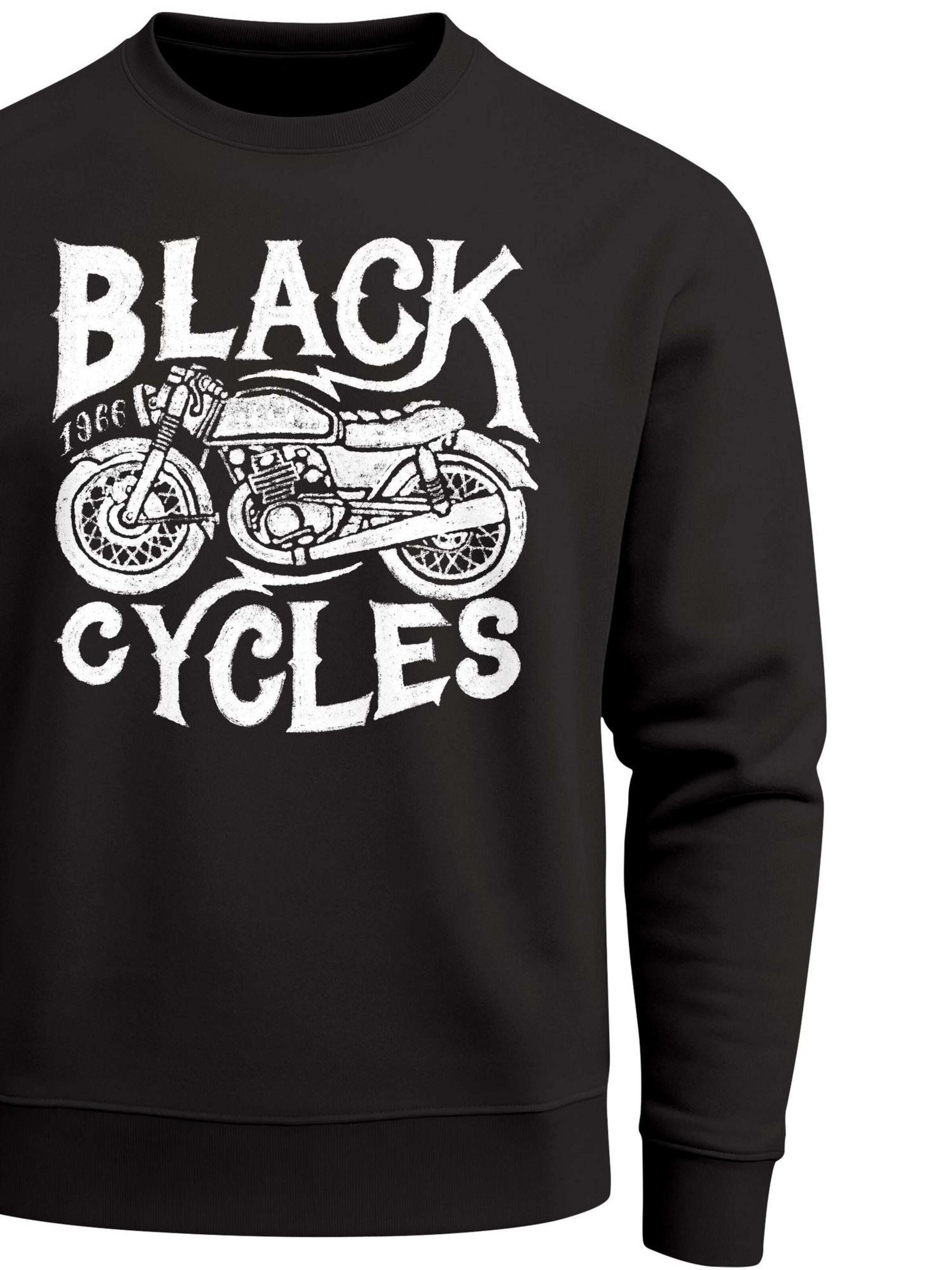 Neverless Sweatshirt 'Black Cycles' in Black