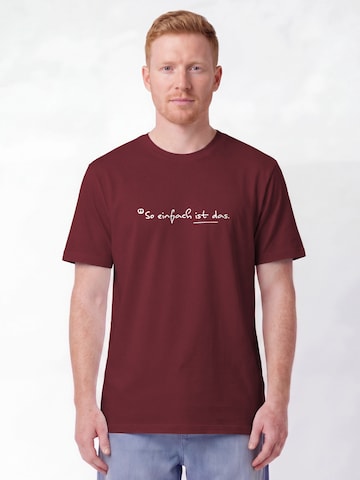 T-Shirt 'So Einfach Ist Das' Watapparel en rouge : devant