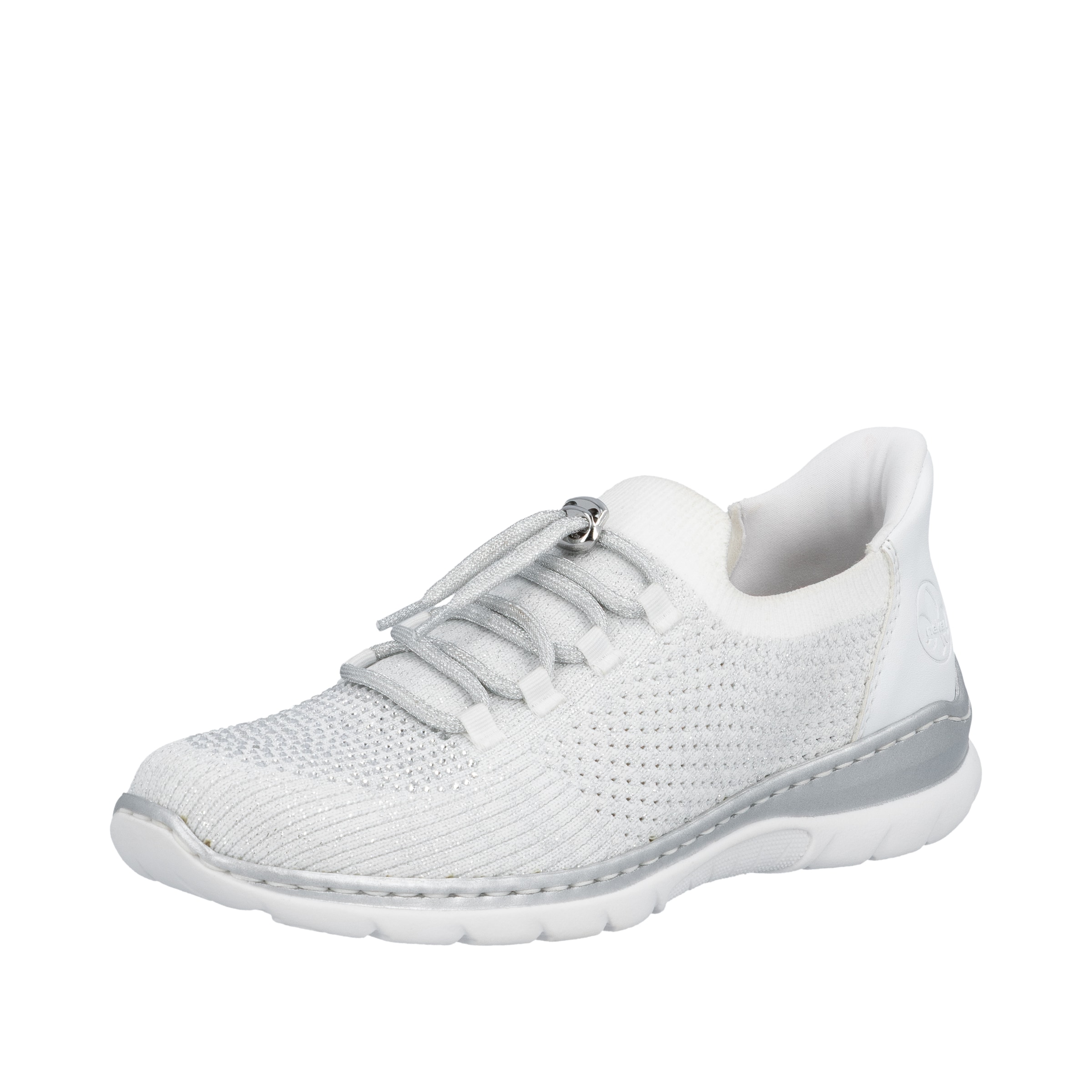 Rieker Slip-Ons in Silver: front