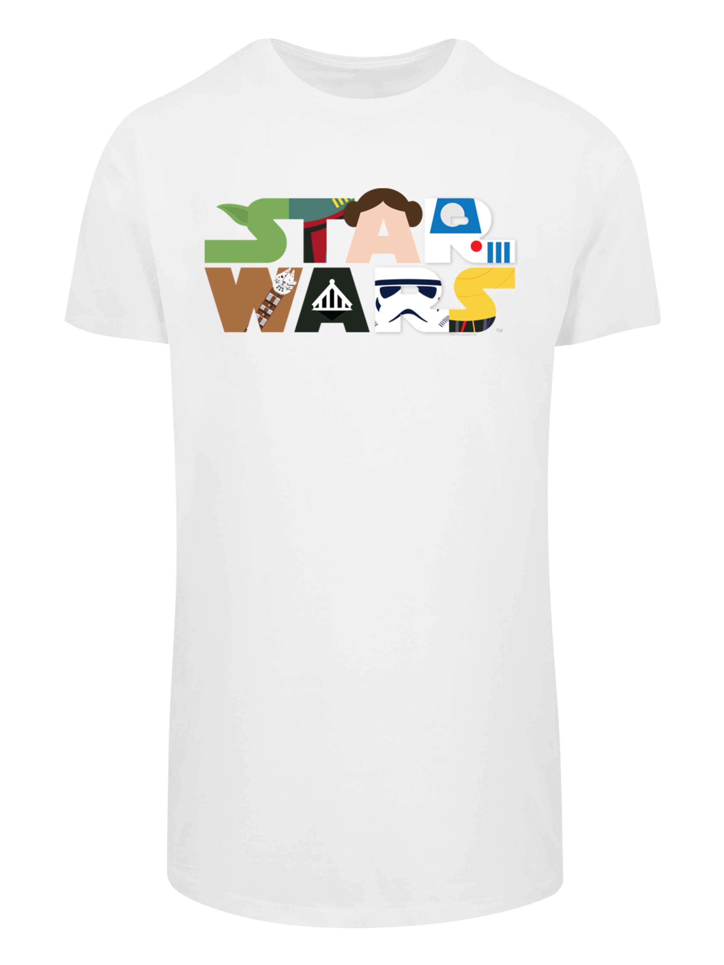 F4NT4STIC Shirt 'Star Wars Character' in Wit: voorkant