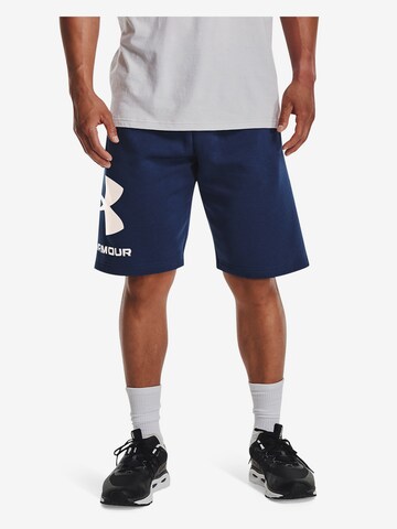 UNDER ARMOUR Regular Workout Pants 'Rival' in Blue: front