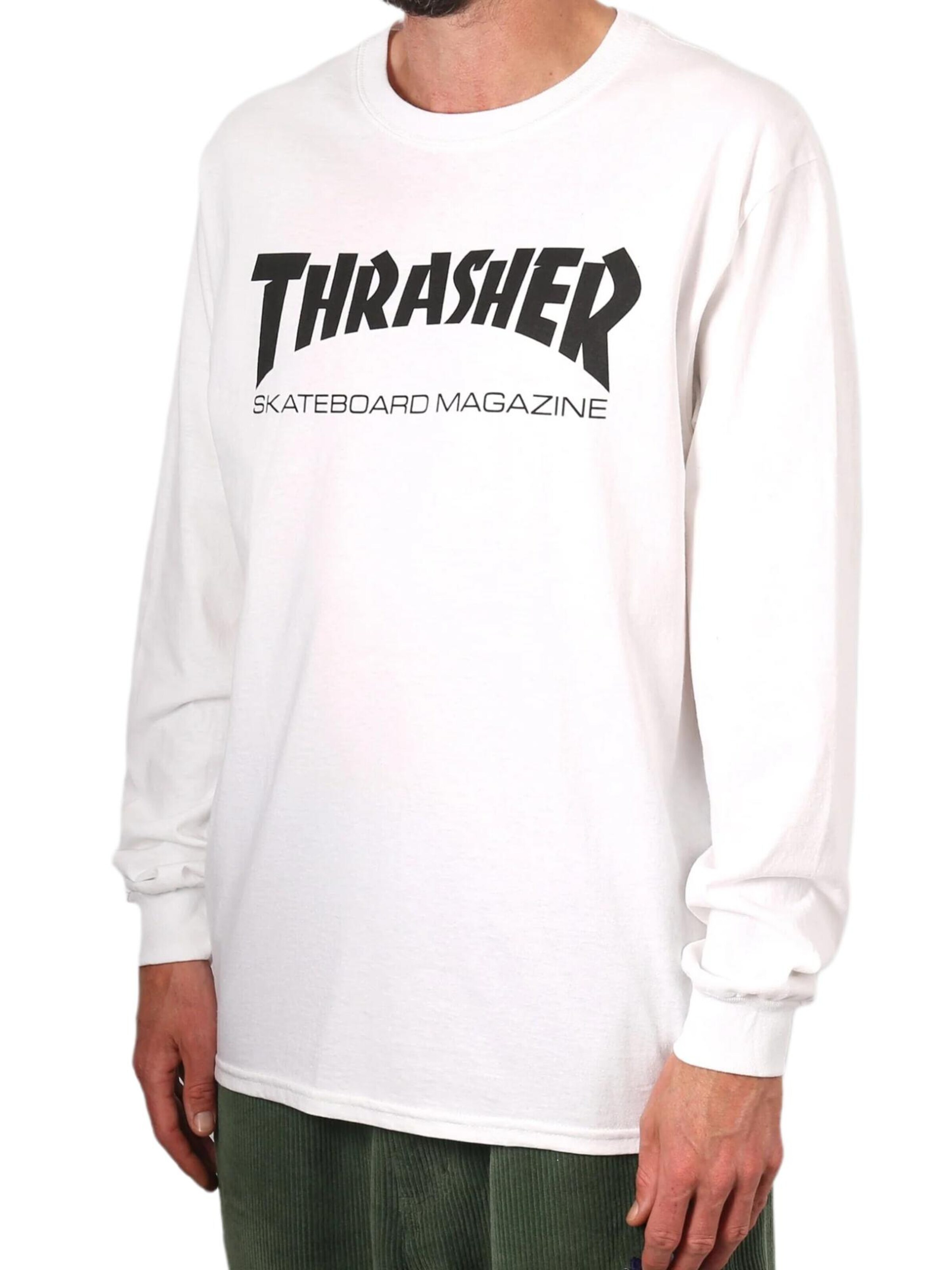 THRASHER T-shirt 'SKATE MAG' i vit: framsida