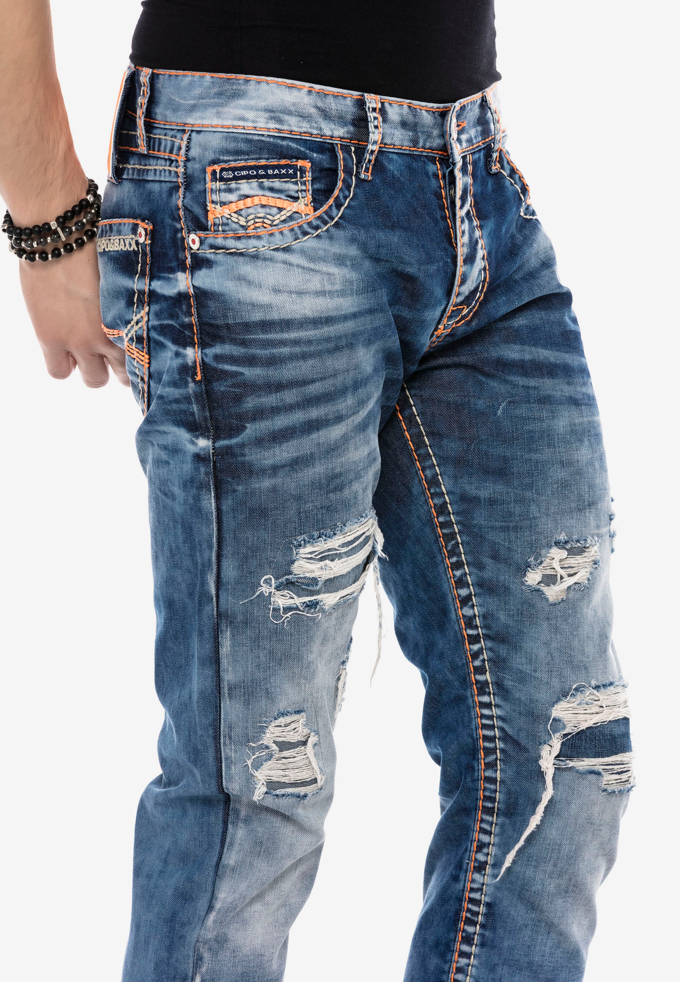Männer Große Größen CIPO & BAXX Jeans 'KURTIS' in Blau - GB13466