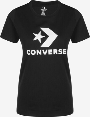 CONVERSE Shirt 'Chevron' in Zwart: voorkant