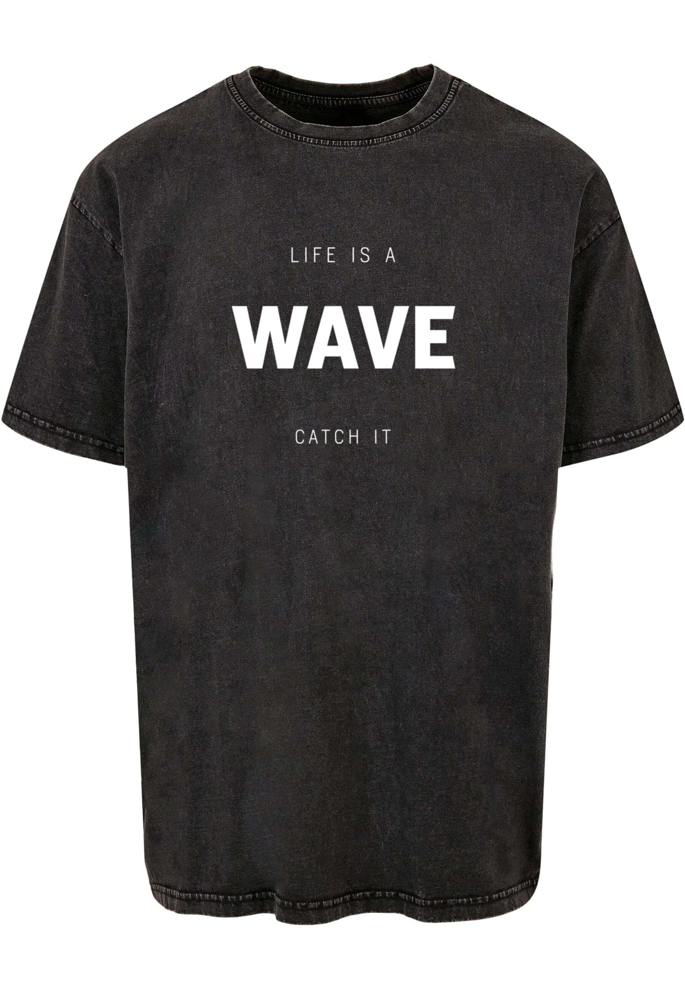 Merchcode Shirt 'Summer - Life is a wave' in Grau: Vorderseite