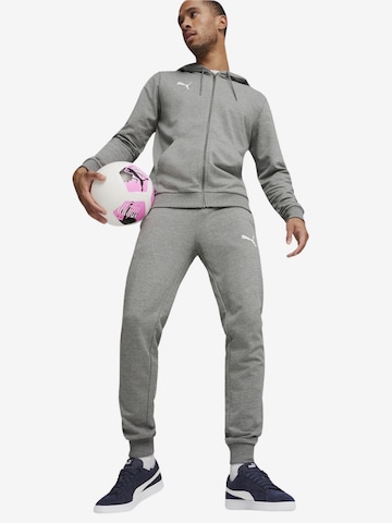 PUMA Athletic Zip-Up Hoodie 'teamGOAL' in Grey
